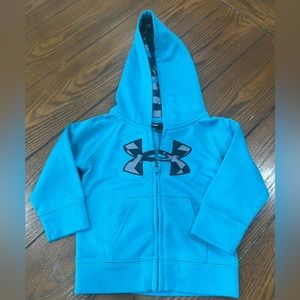 Boys under Armour zip up jacket with hood, size 9/12 months
